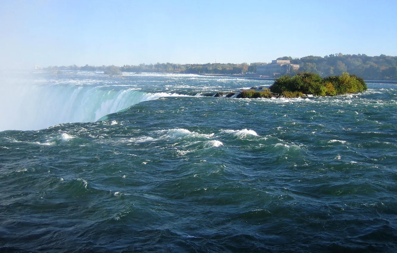 Photo wallpaper the sky, river, waterfall, Niagara