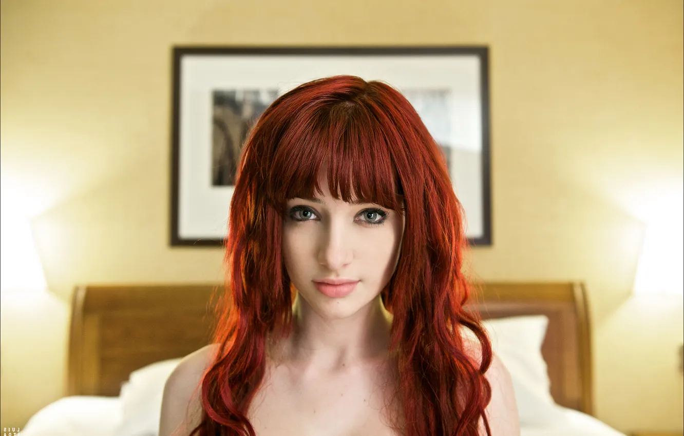 Photo wallpaper eyes, girl, hair, red, beautiful, eyes, face, Susan Coffey