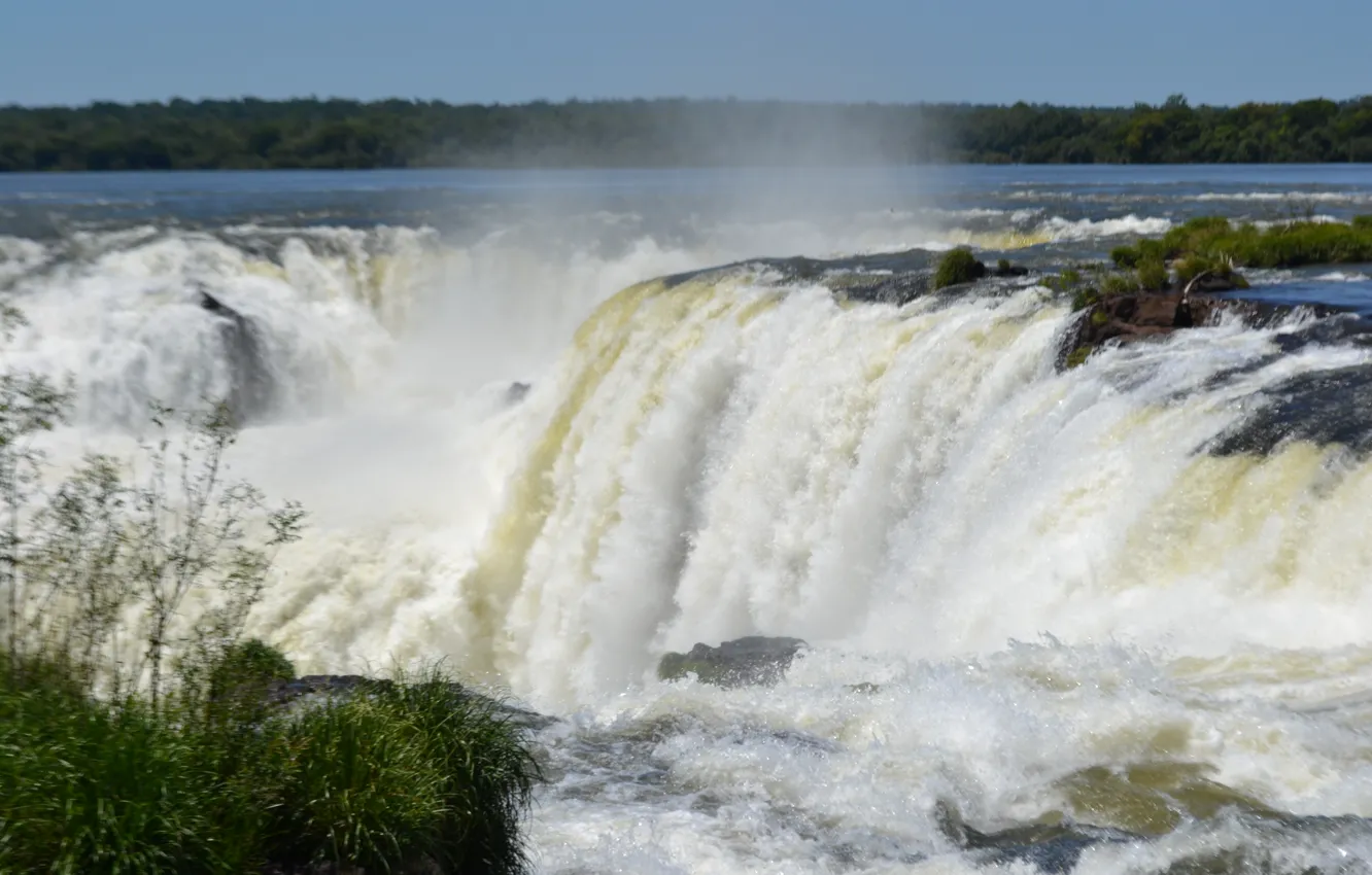 Photo wallpaper waterfall, Brazil, Iguazu