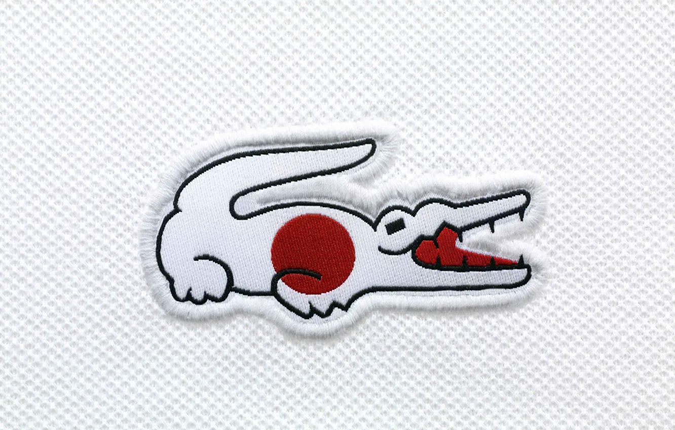 Photo wallpaper Japan, crocodile, flag, Japan, Lacoste, flag