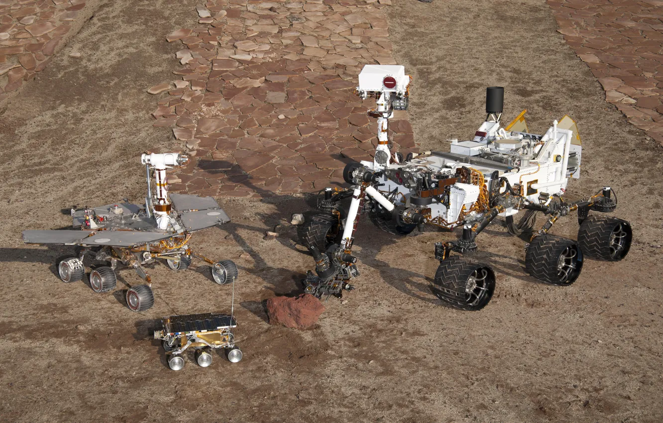 Photo wallpaper Curiosity, Mars Pathfinder, Rovers, Spirit and Opportunity