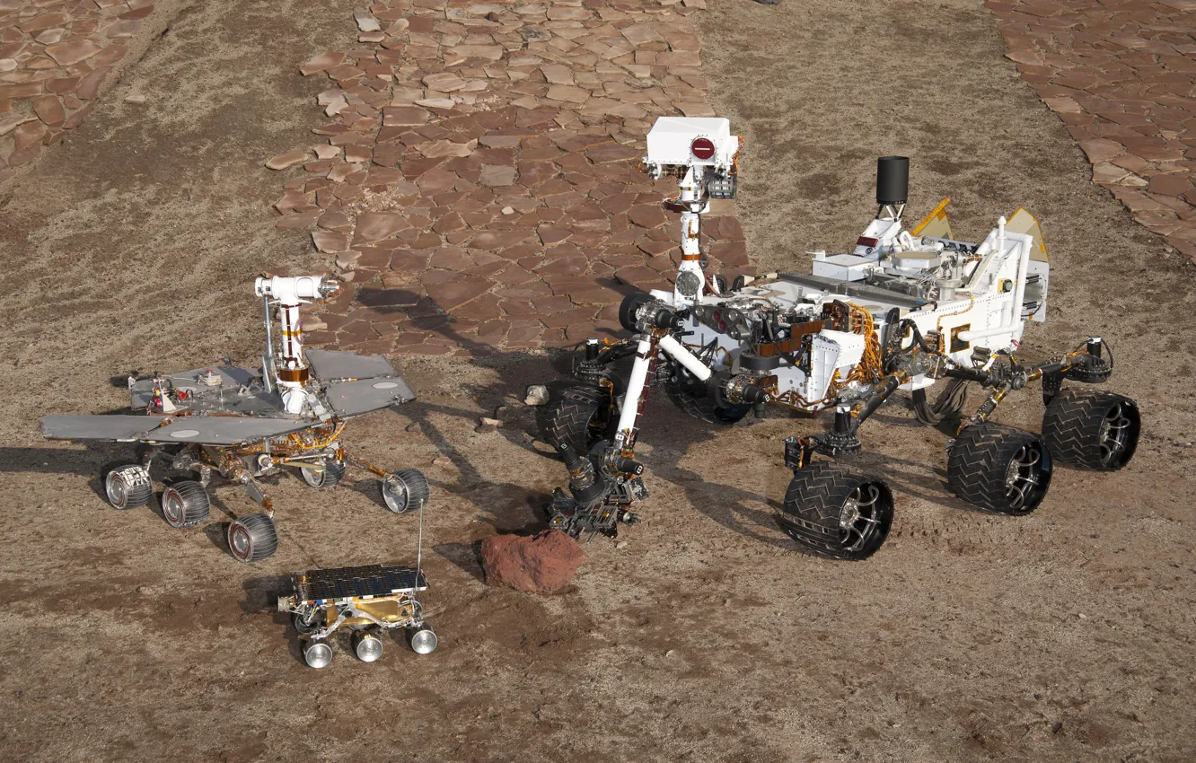 Photo wallpaper the Rover, Curiosity, Mars Pathfinder, Spirit and Opportunity
