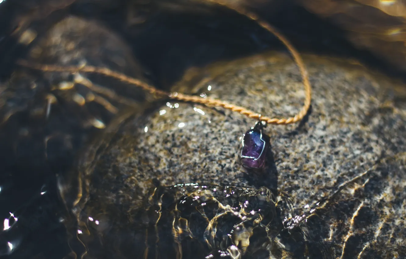 Photo wallpaper water, stone, pendant, suspension