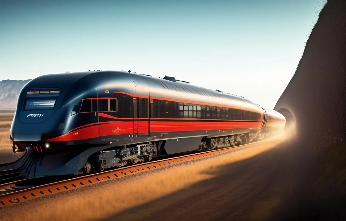 Photo wallpaper train, word, train side