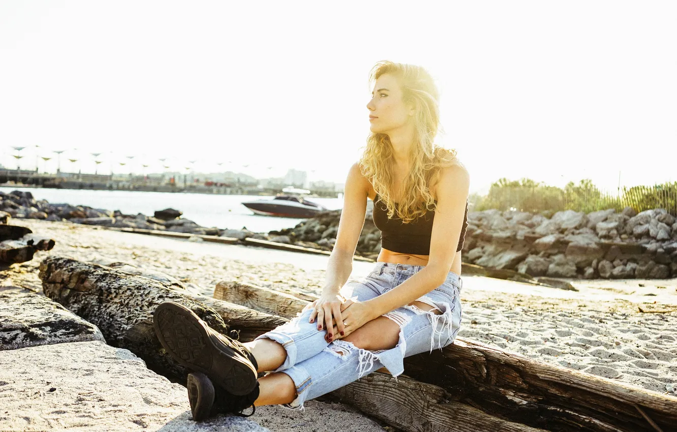 Photo wallpaper girl, pose, background, Claudia