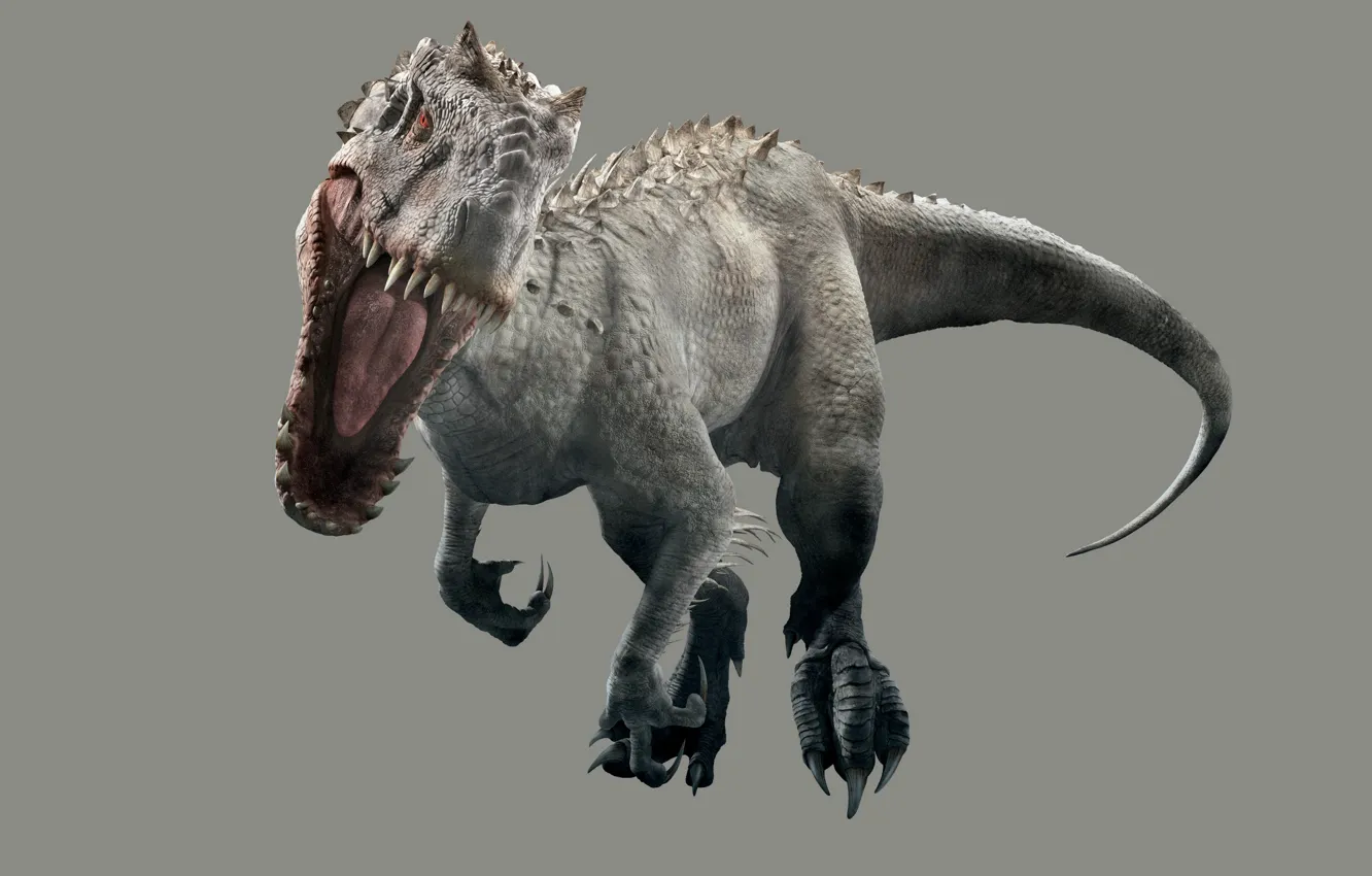 Photo wallpaper dinosaur, predator, mouth, tail, fangs, paint