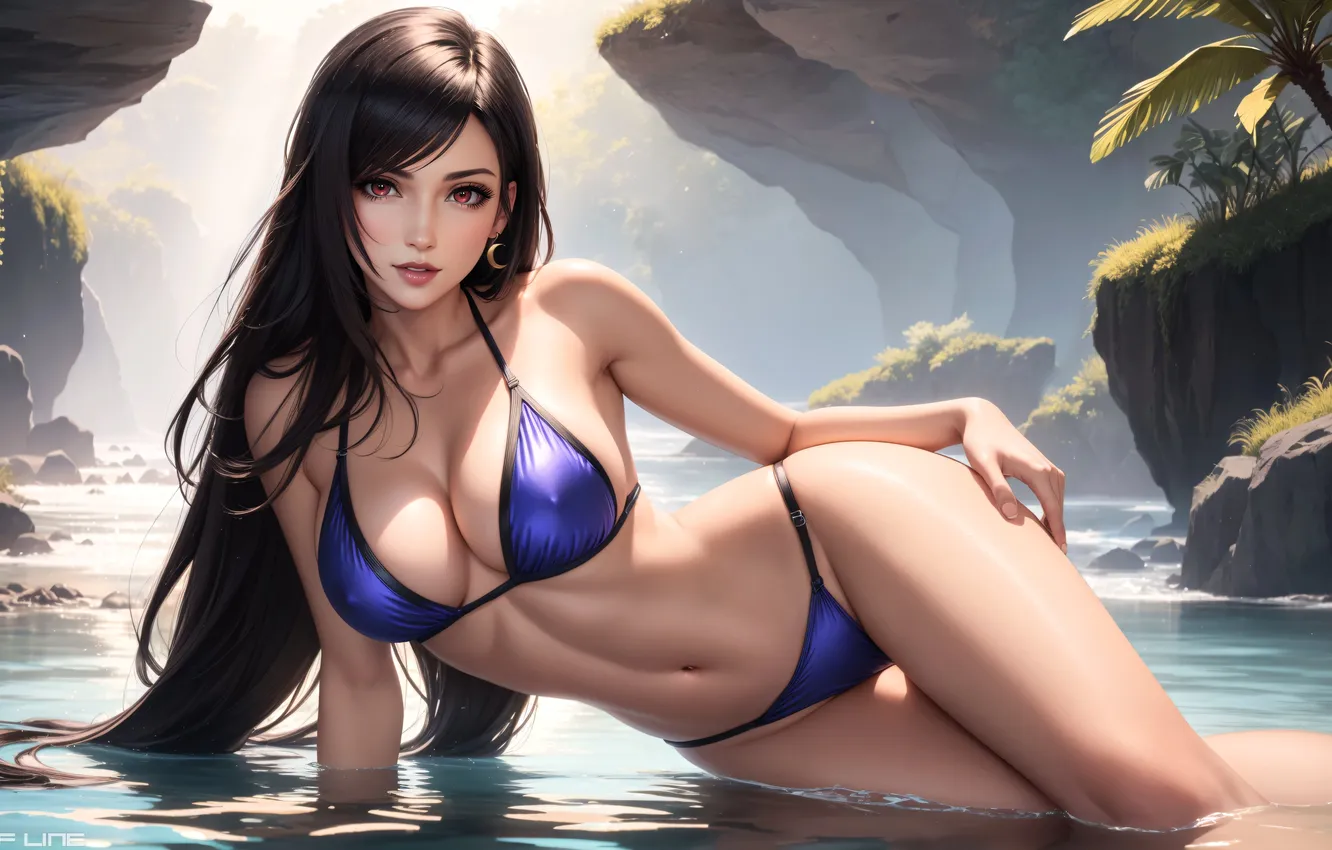 Photo wallpaper Final Fantasy VII, Tifa Lockhart, AI Art, End Of Line