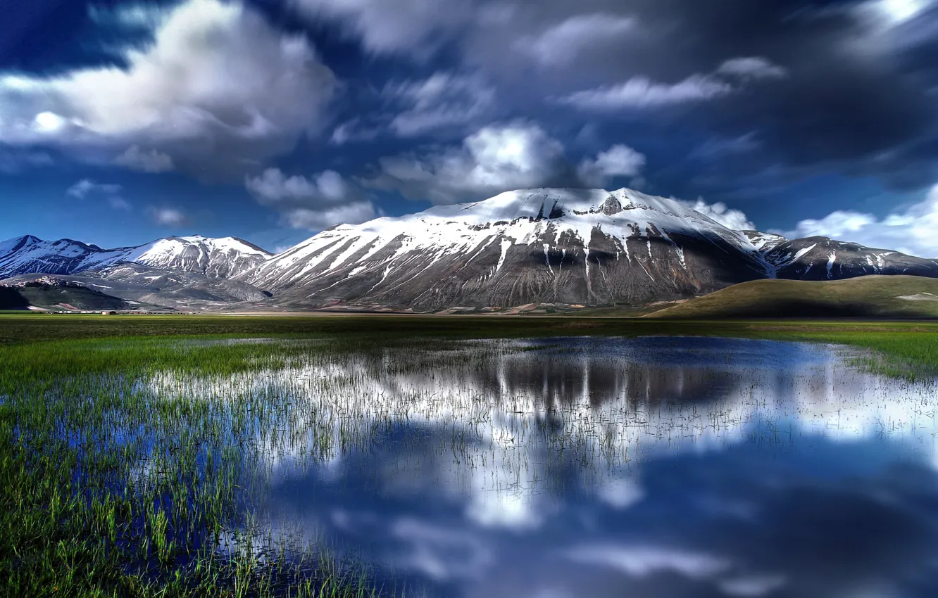 Photo wallpaper forest, mountains, nature, lake, reflection, shore