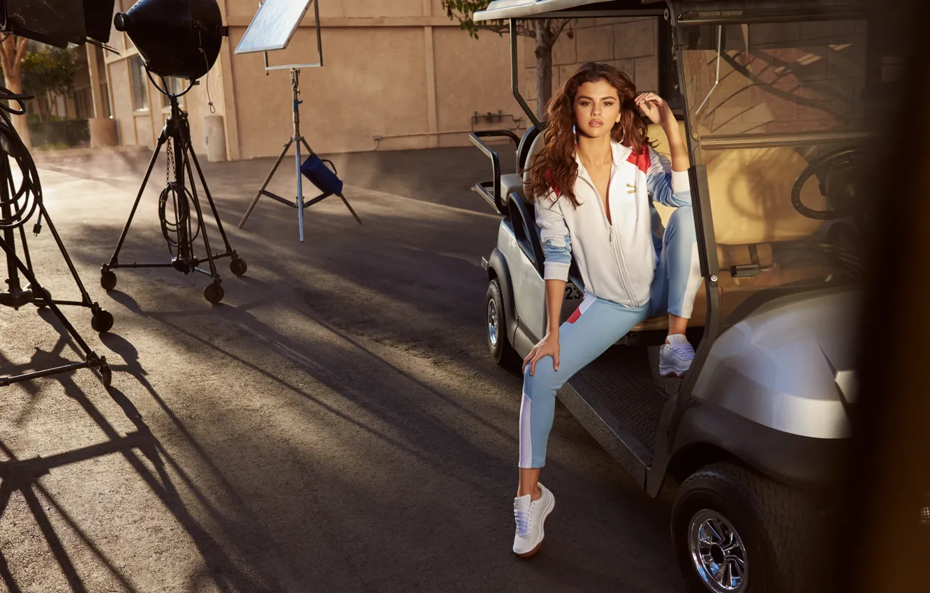 Photo wallpaper look, girl, brown hair, beauty, Selena Gomez, Puma, Selena Gomez, Puma The California Exotic