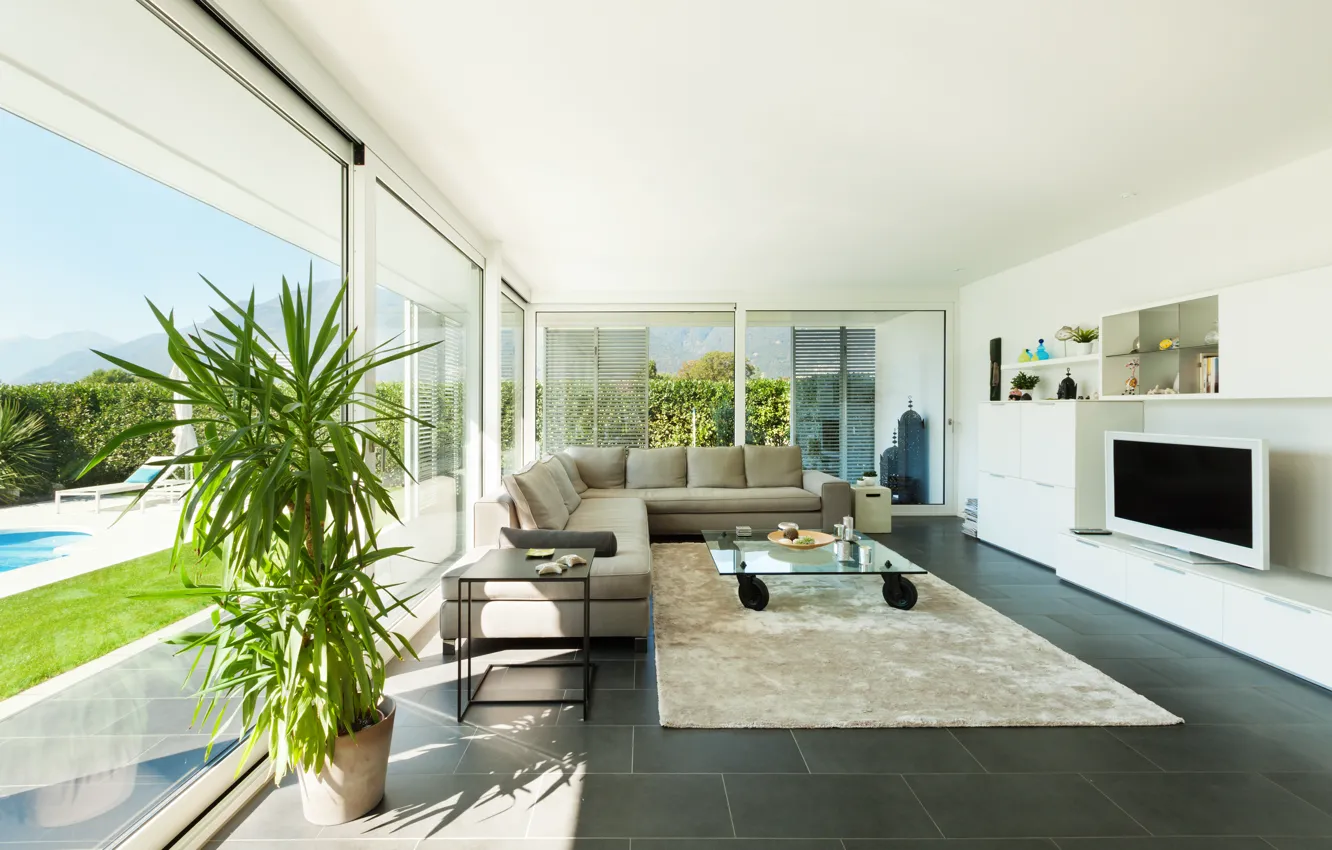 Photo wallpaper interior, living room, living room, interior, stylish design, stylish design, modern Villa, Modern villa