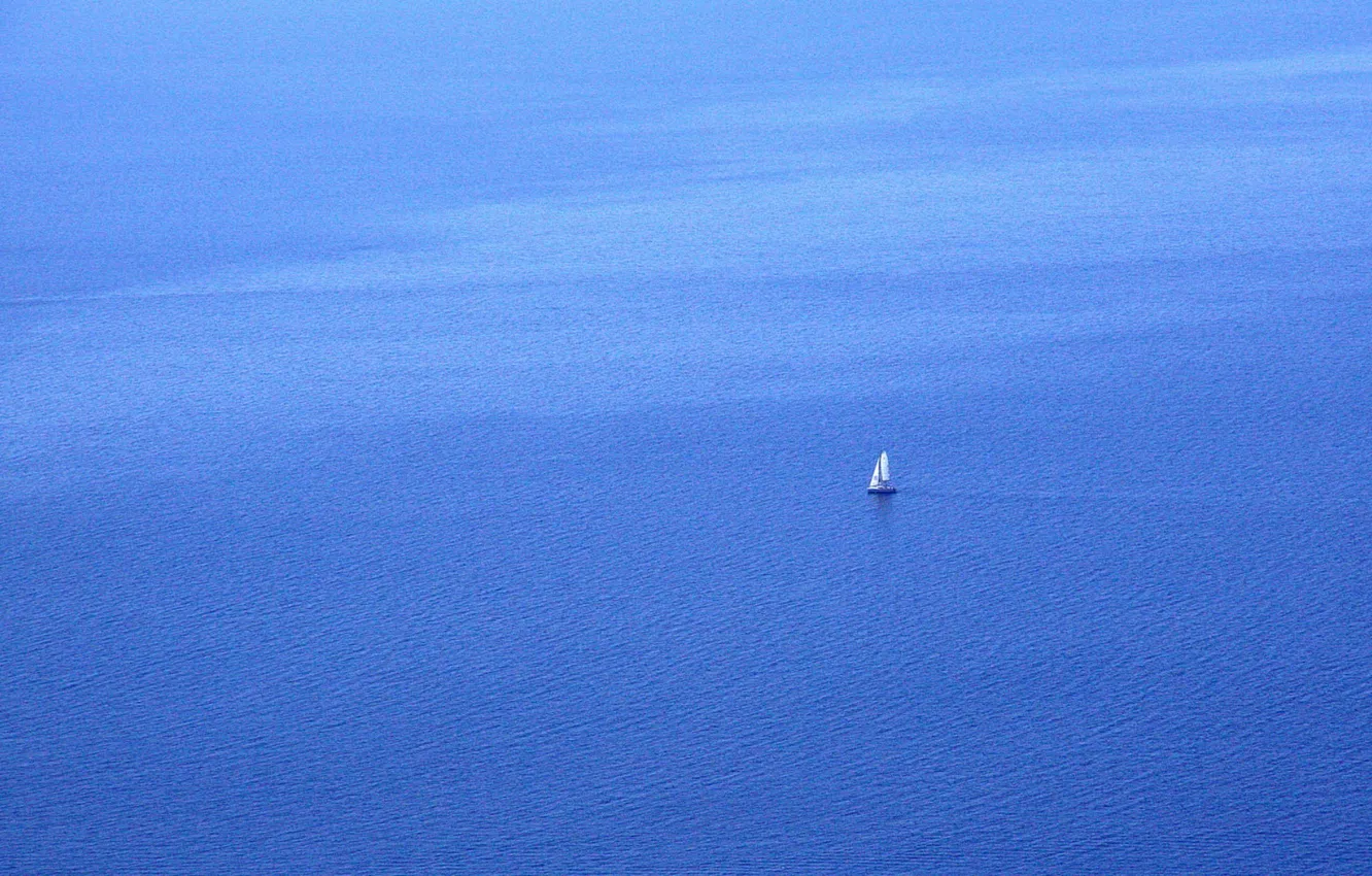 Photo wallpaper sea, landscape, boat, minimalism