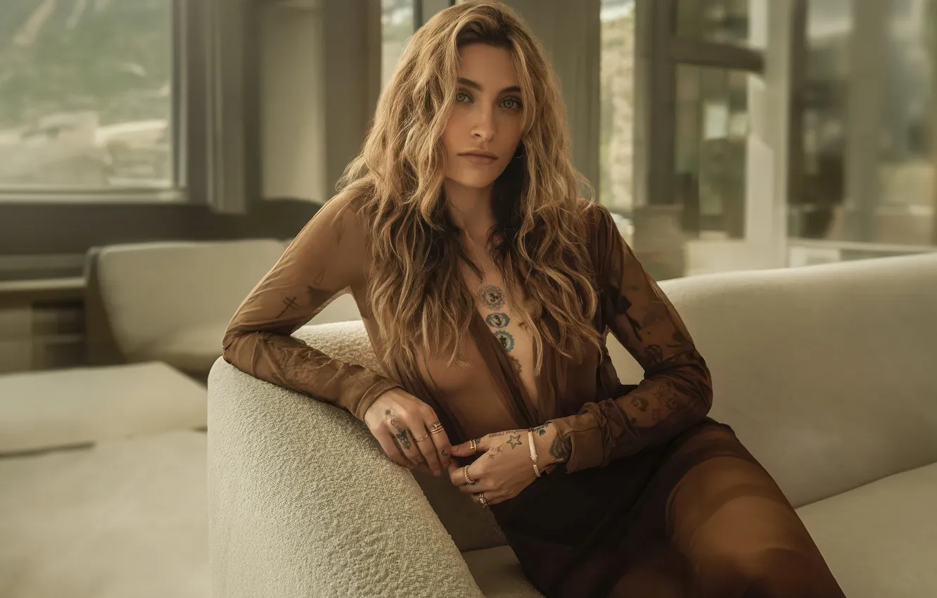 Photo wallpaper girl, pose, photo, hair, tattoo, singer, Paris Jackson