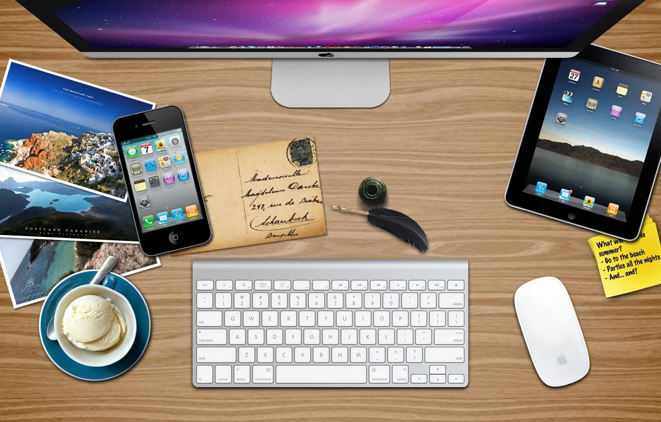 Photo wallpaper iphone, Mac, ipad, apple summer desk
