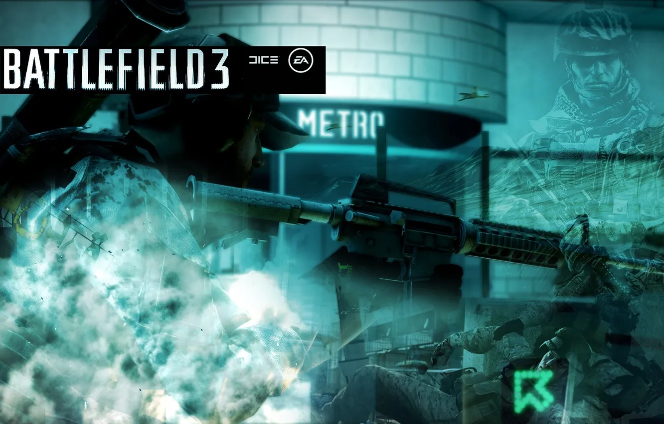 Photo wallpaper metro, soldiers, battlefield