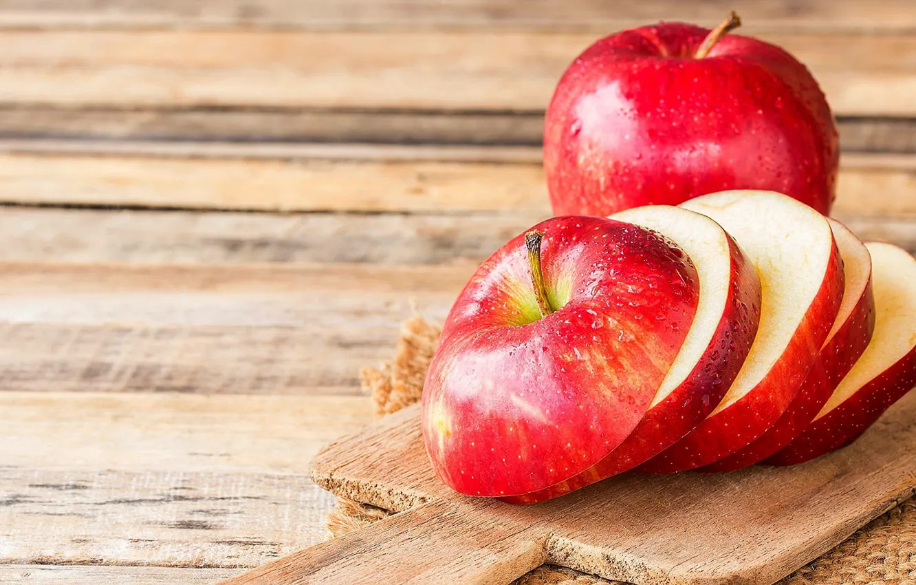 Photo wallpaper apples, Board, ring