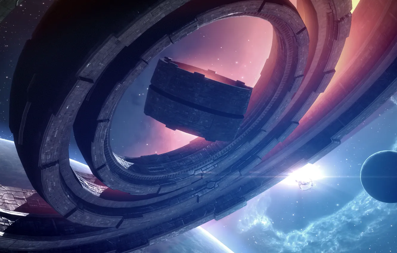 Photo wallpaper space, planet, station, space, spaceship, station, eve online, space ship