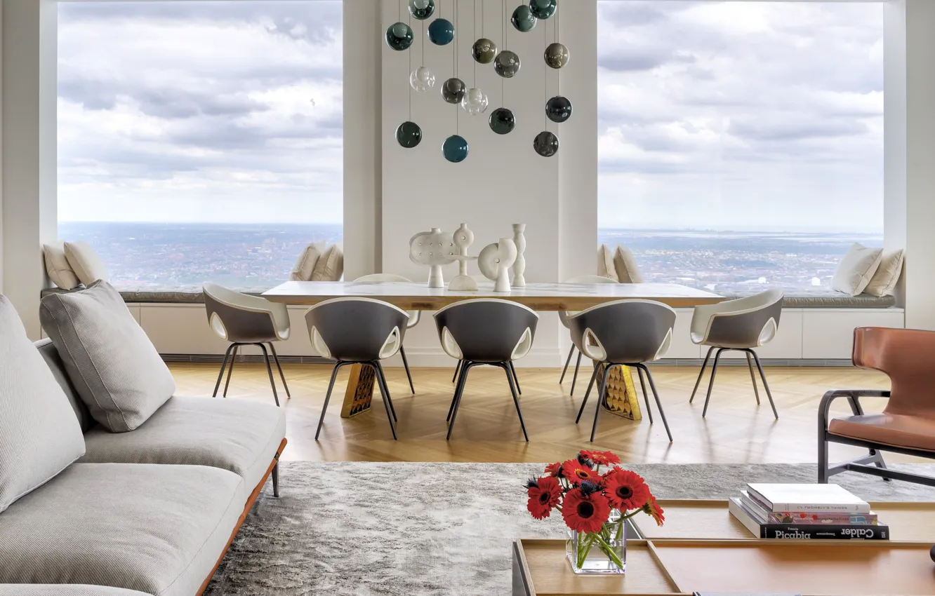 Photo wallpaper interior, New York, living room, Midtown, dining room, Park Avenue Apartment