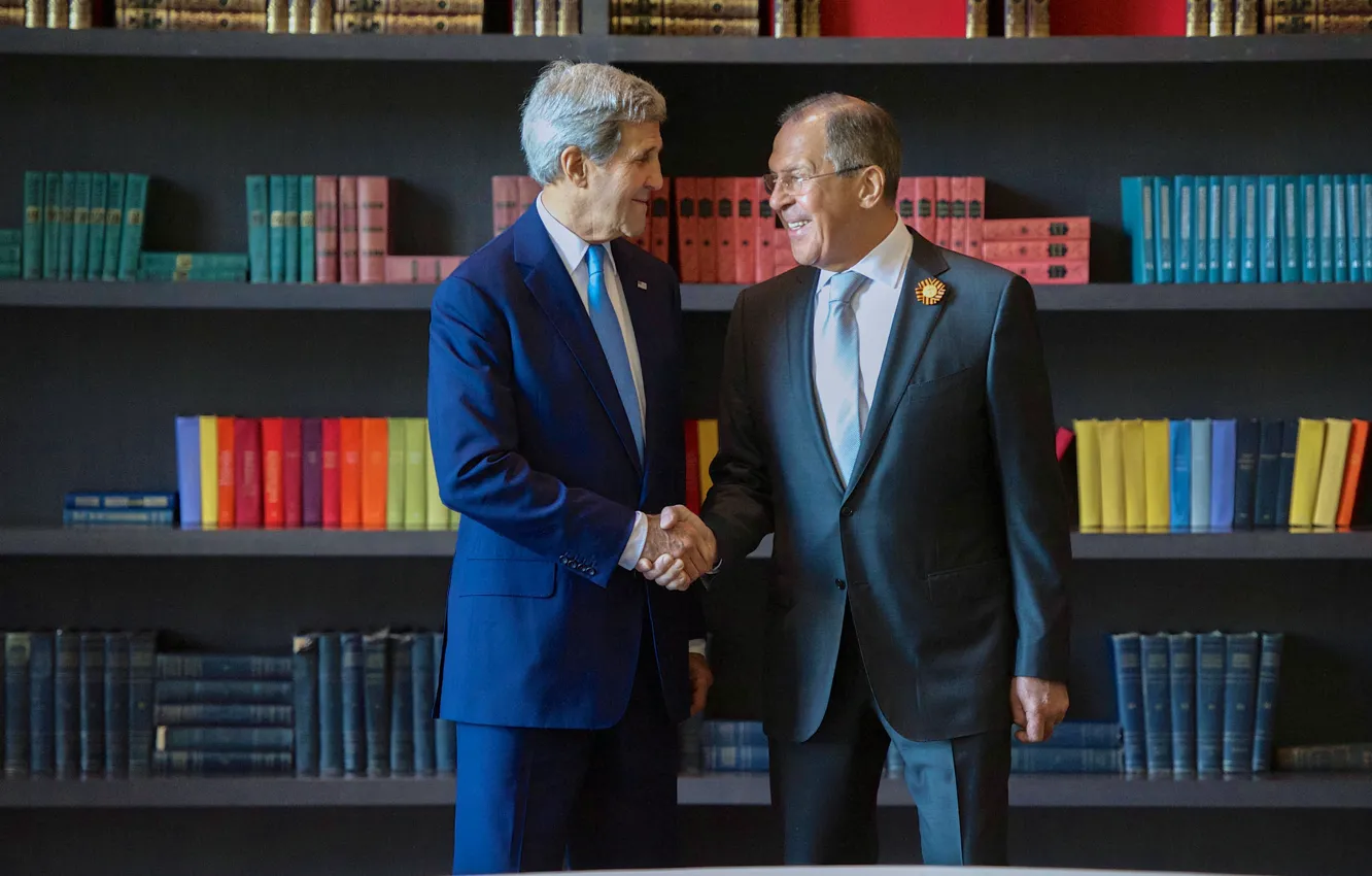 Photo wallpaper The Ministry of foreign Affairs, Lavrov, Kerry