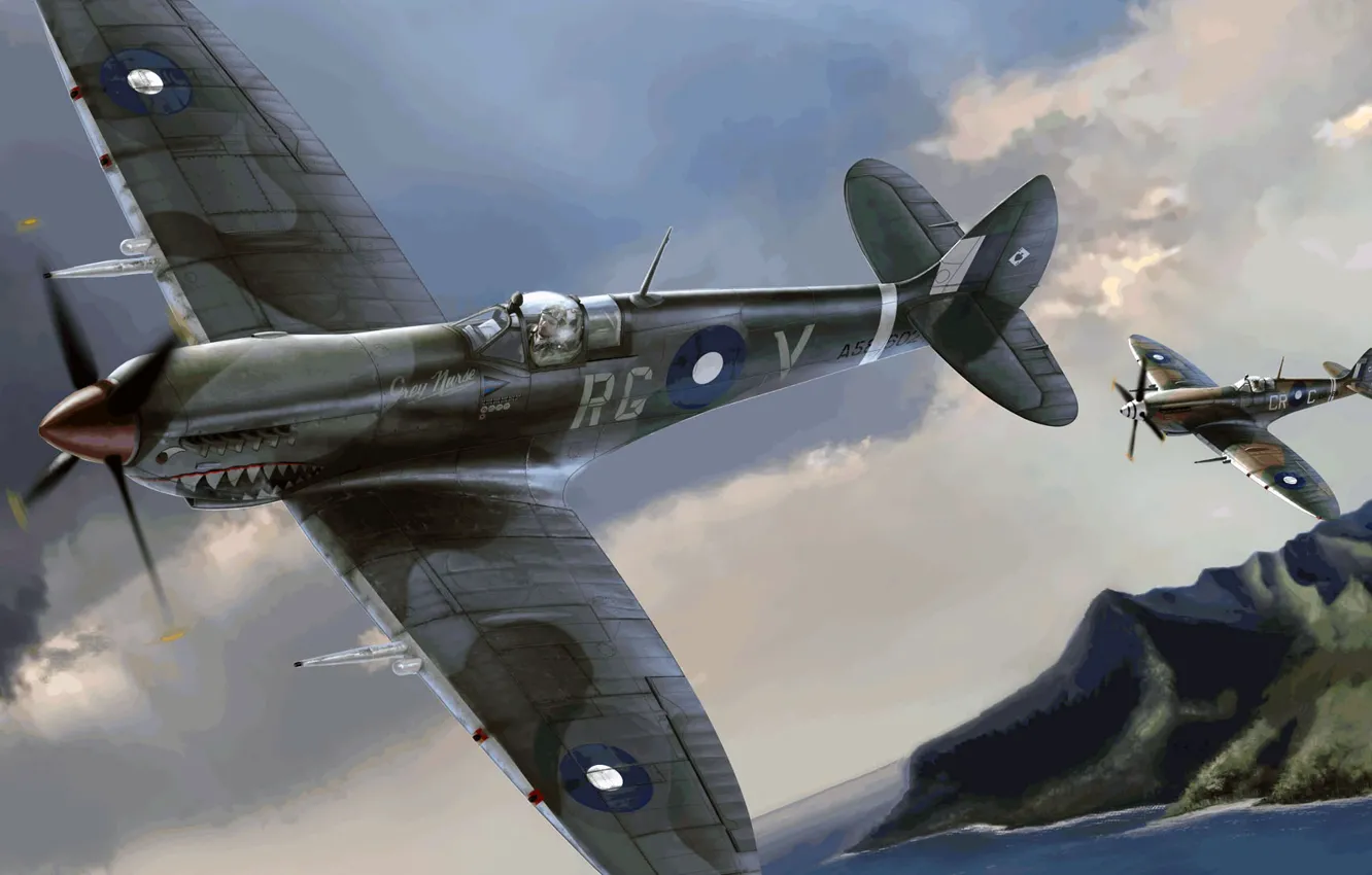 Photo wallpaper Spitfire, Supermarine, Mk.VIII, Australian air force