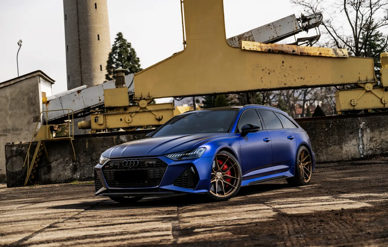 Photo wallpaper Audi, blue, Before, RS6, audi rs6