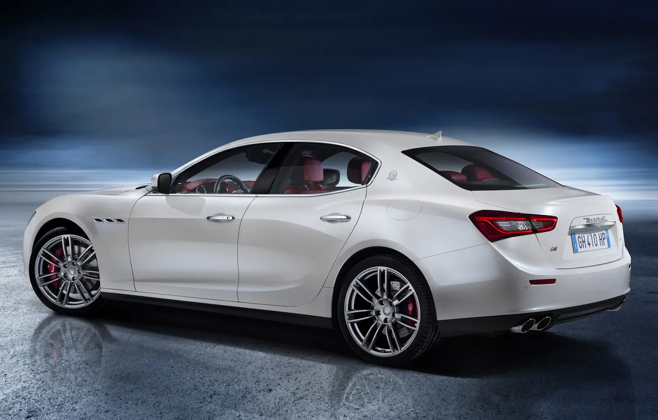 Photo wallpaper car, Maserati, white, wallpapers, Ghibli