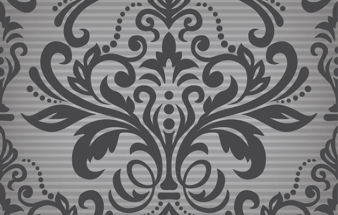 Photo wallpaper grey, vector, black, wallpaper, ornament, vintage, patterns, seamless