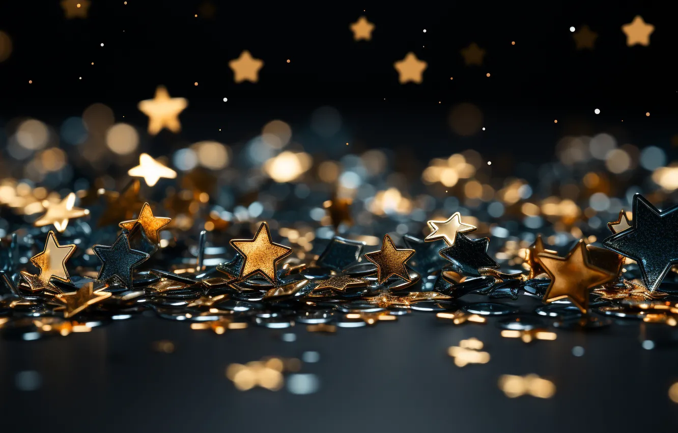 Photo wallpaper holiday, new year, Christmas, stars, AI art, neural network