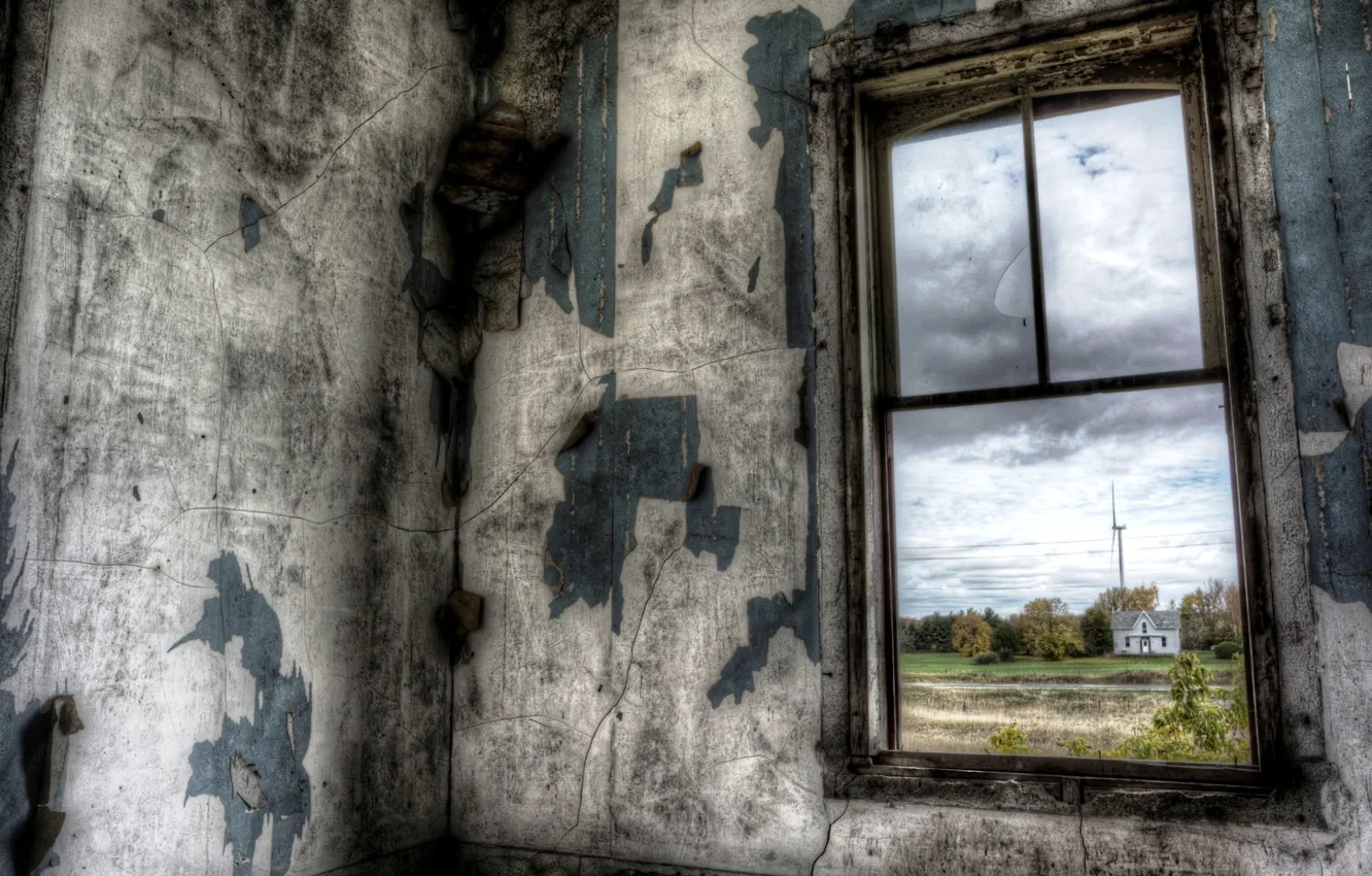 Photo wallpaper room, view, window