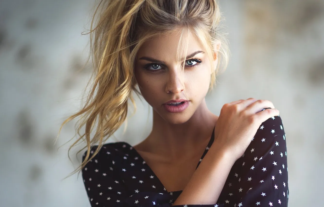 Photo wallpaper look, model, blonde, Marina Laswick