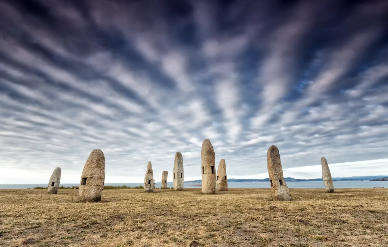Photo wallpaper Spain, Galicia, Corunna, Menhires
