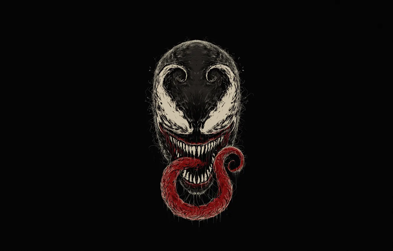 Photo wallpaper language, look, style, background, minimalism, teeth, art, mouth