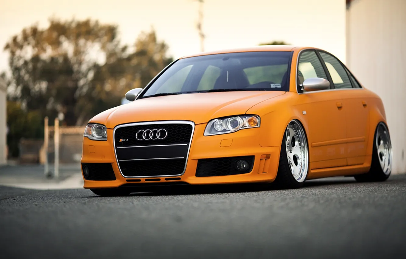 Photo wallpaper orange, stance, bagged, Rotiform’s, Audi RS4