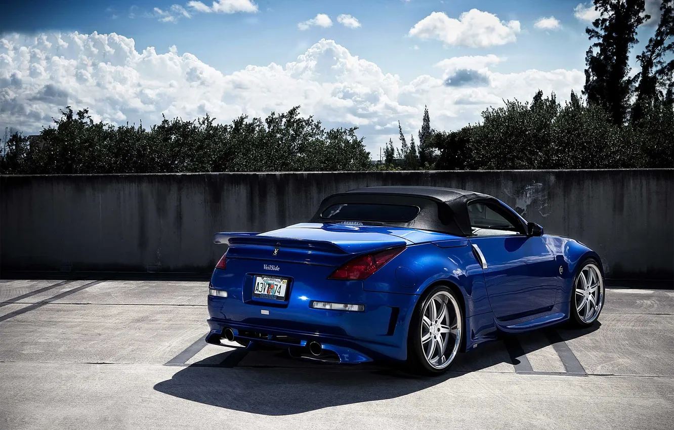 Photo wallpaper blue, tuning, Roadster, Nissan, nissan 350z