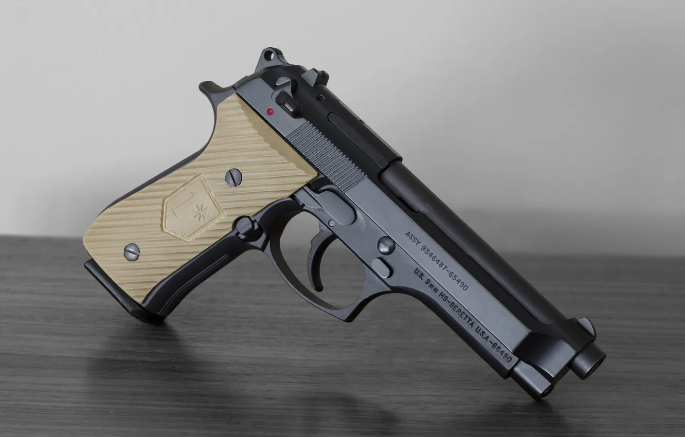 Photo wallpaper gun, weapons, self-loading, Beretta M9