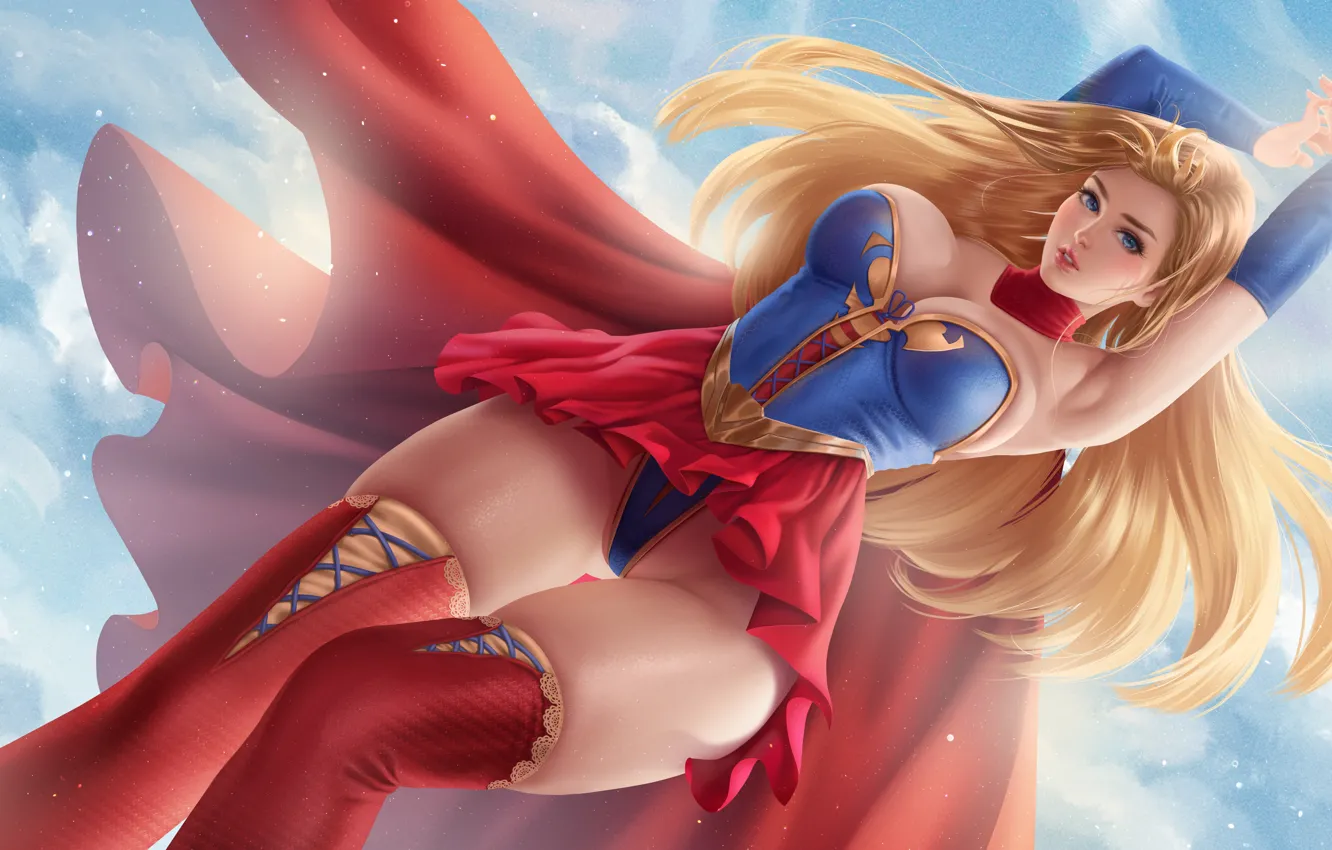 Photo wallpaper look, girl, cloak, uniform, Marvel, comic, Comics, DC Comics