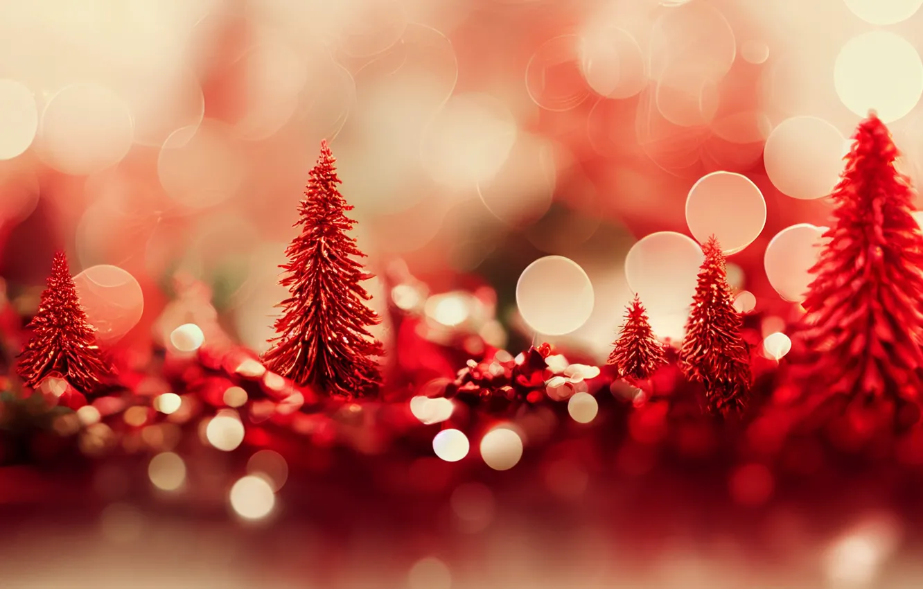 Photo wallpaper rendering, Christmas, New year, Christmas trees