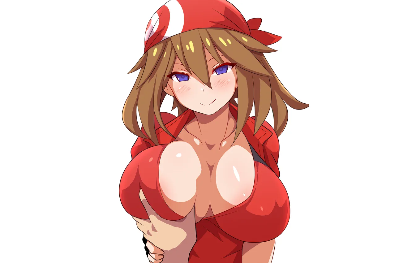 Photo wallpaper girl, sexy, cleavage, may, blouse, boobs, sexy girl, anime