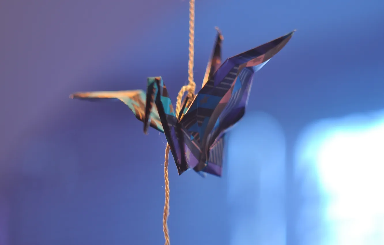 Photo wallpaper paper, origami, crane