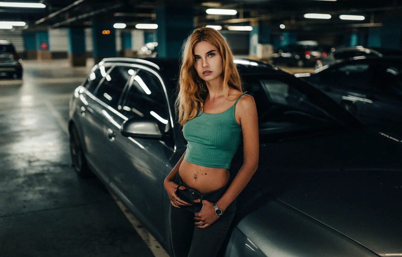 Photo wallpaper look, girl, model, tummy, figure, long hair, waist, Borislav Georgiev