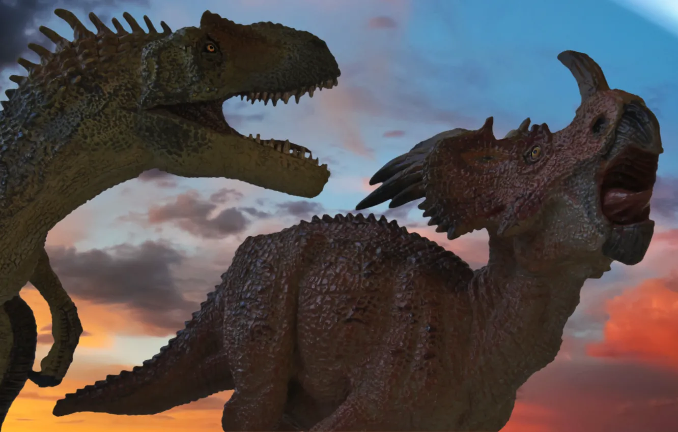 Photo wallpaper meteorite, extinction, dinosaurs