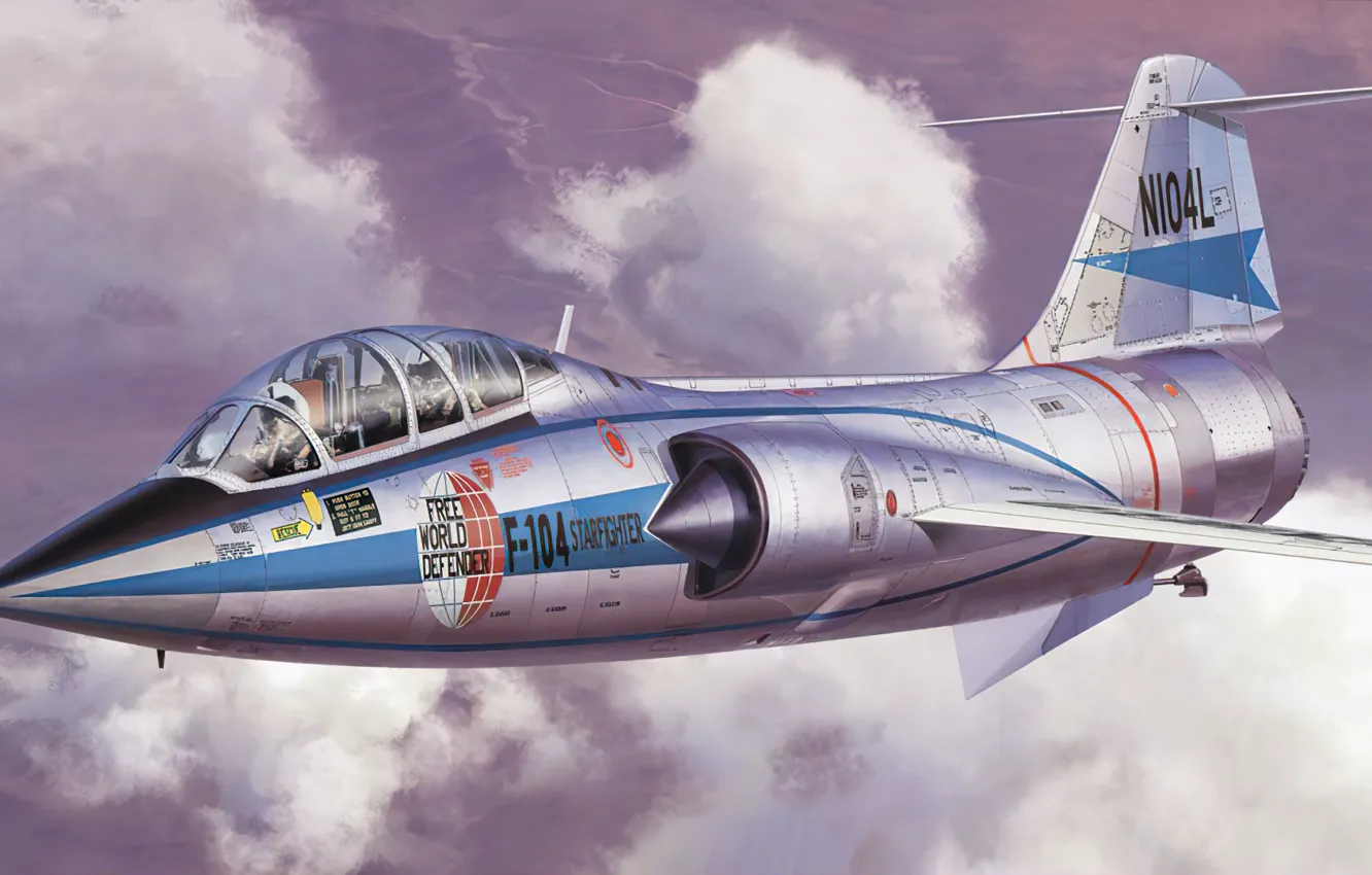 Photo wallpaper art, aviation, jet, F-104 Starfighter