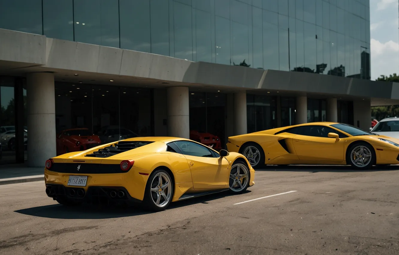 Photo wallpaper car, Ferrari, art