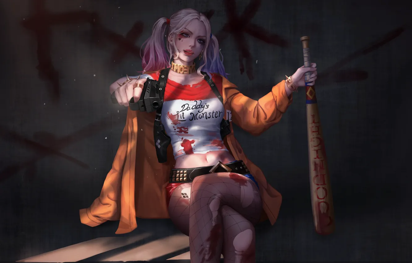 Photo wallpaper look, pose, art, DC Comics, Harley Quinn, Suicide Squad