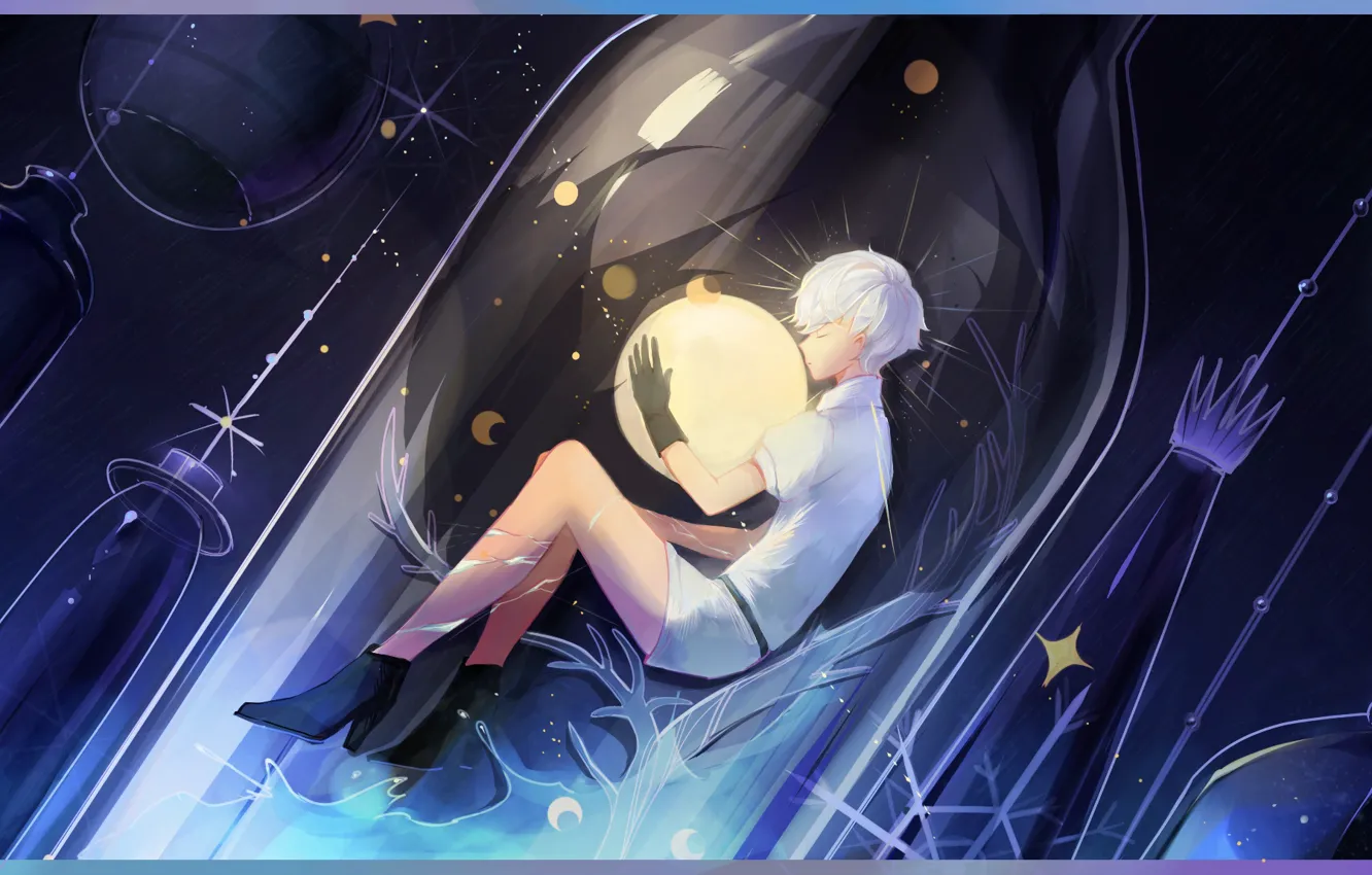 Photo wallpaper girl, bottle, anime, art, Houseki no kuni
