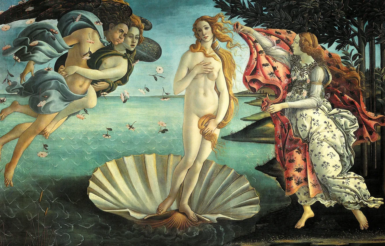 Photo wallpaper picture, The Birth Of Venus, mythology, Sandro Botticelli
