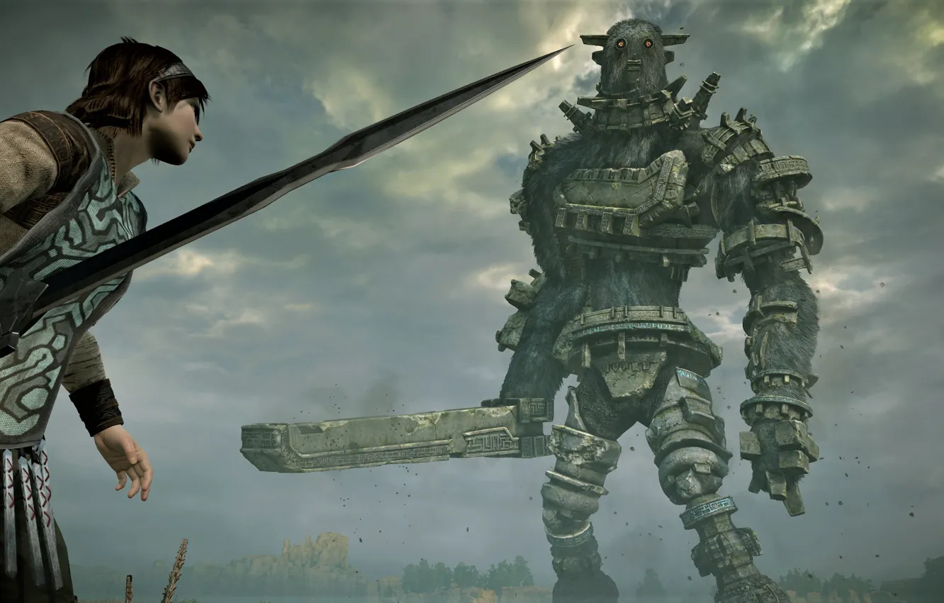 Photo wallpaper sword, guy, Golem, 2018, Shadow of the Colossus