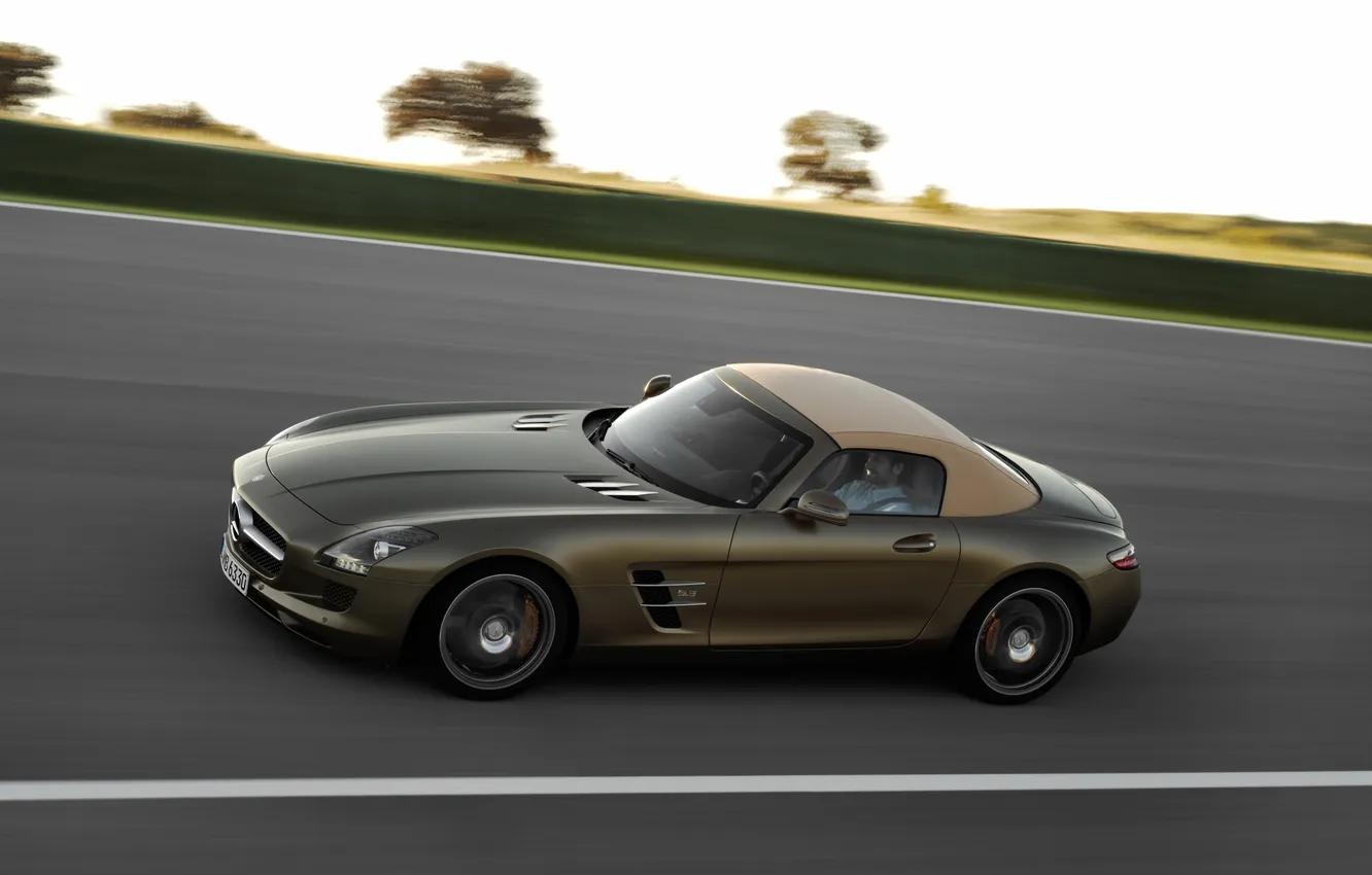Photo wallpaper auto, Wallpaper, Roadster, speed, track, wallpaper, Mercedes, supercar