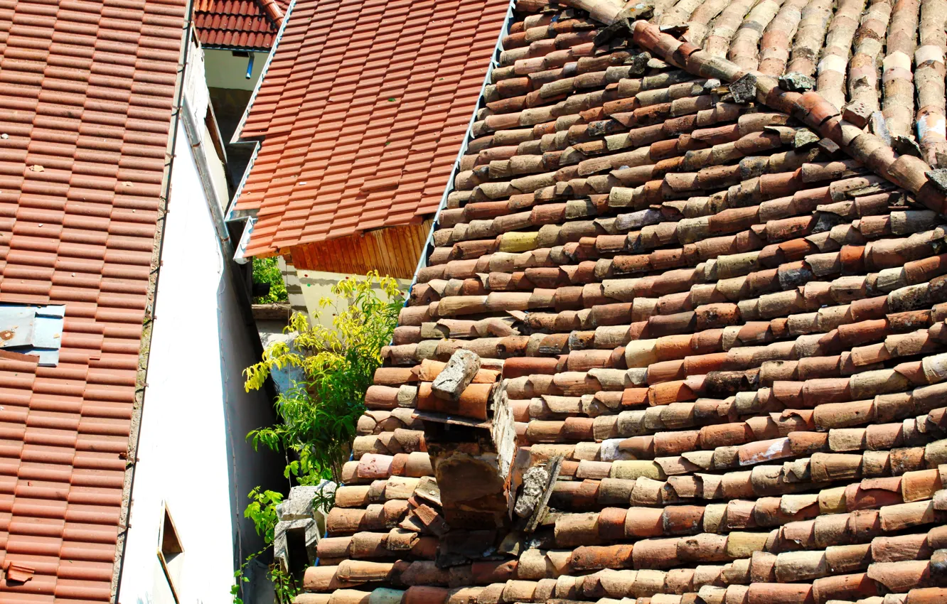 Photo wallpaper landscape, red, beautiful, tile, The view from the top, linearity