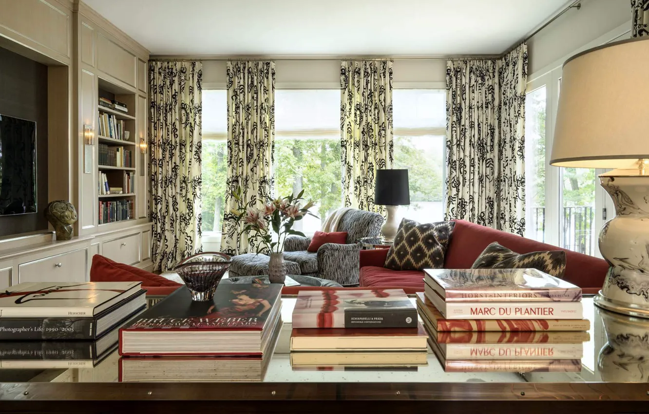 Photo wallpaper comfort, books, interior, library, living room, Eastridge Home