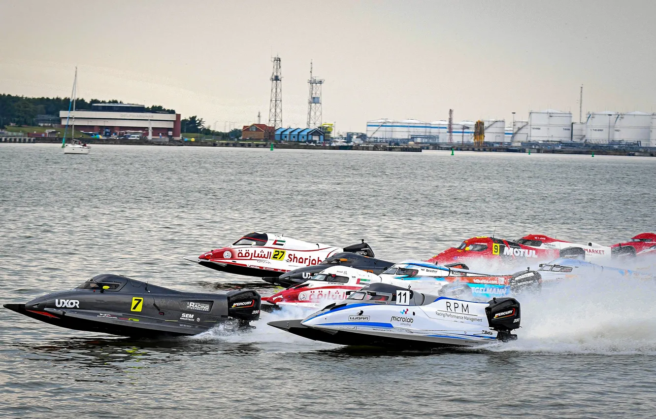 Photo wallpaper speed, boats, races